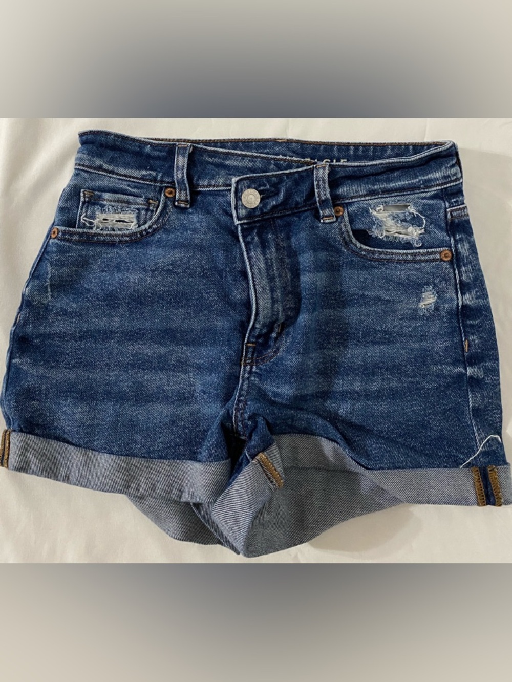American Eagle Crossover Denim Mom Short Size 0
